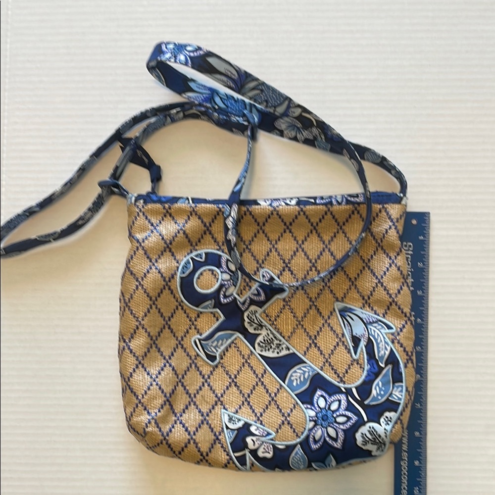 Nautical Blue and Tan Anchor Patterned Women's Bag by Vera Bradley Crossbody
